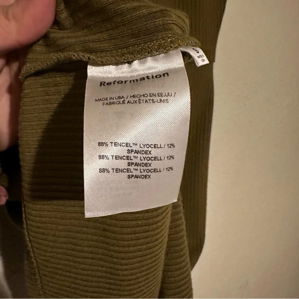 ReformationGreen L Laurena Knit In Dark Olive - Picture 7 of 10
